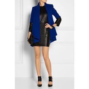 REVOLVE Michelle Mason Small $885 Wool Lambskin Leather Sleeve Car Coat Jacket